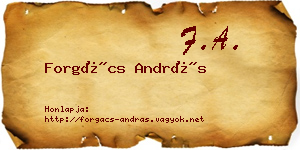 Forgács András névjegykártya