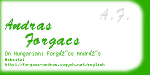 andras forgacs business card